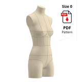 Sewing Pattern for Cover for Standard Dress Form Size 0
