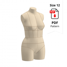 Sewing Pattern for Standard Dress Form Cover Size 12