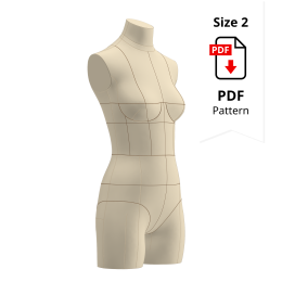 Sewing Pattern for Cover for Standard Dress Form Size 2