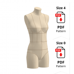 Cover for non-standard Dress Form Size 4-0 PDF Patterns