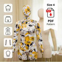 Sewing Pattern for Standard Dress Form Full Set Size 4