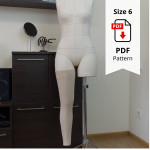 Нога для манекену 6 розміру з чохлом. Викрійки у форматі PDF