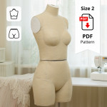 Sewing Pattern for Standard Dress Form Torso Set Size 2