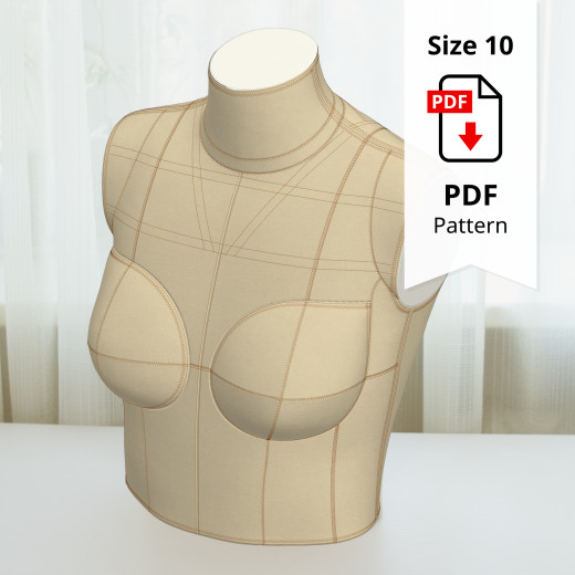 Sewing Pattern for Standard Dress Form Top Size 10