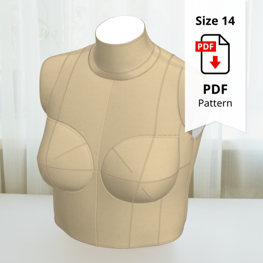 Sewing Pattern for Standard Dress Form Top Size 14