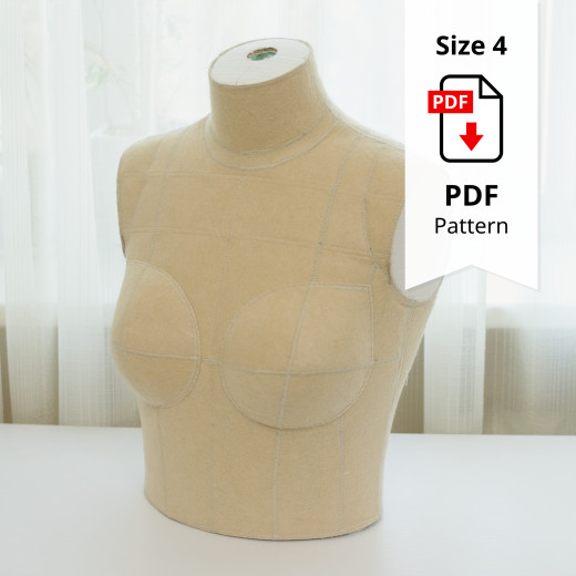 Sewing Pattern for Standard Dress Form Top Size 4