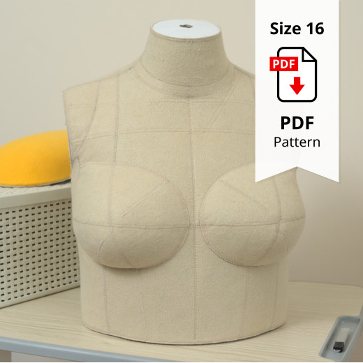 Sewing Pattern for Standard Dress Form Top Size 16