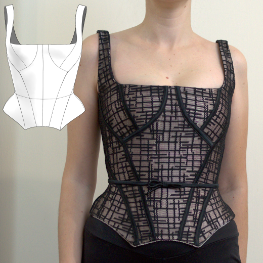 Sewing Pattern for Corset size S-M